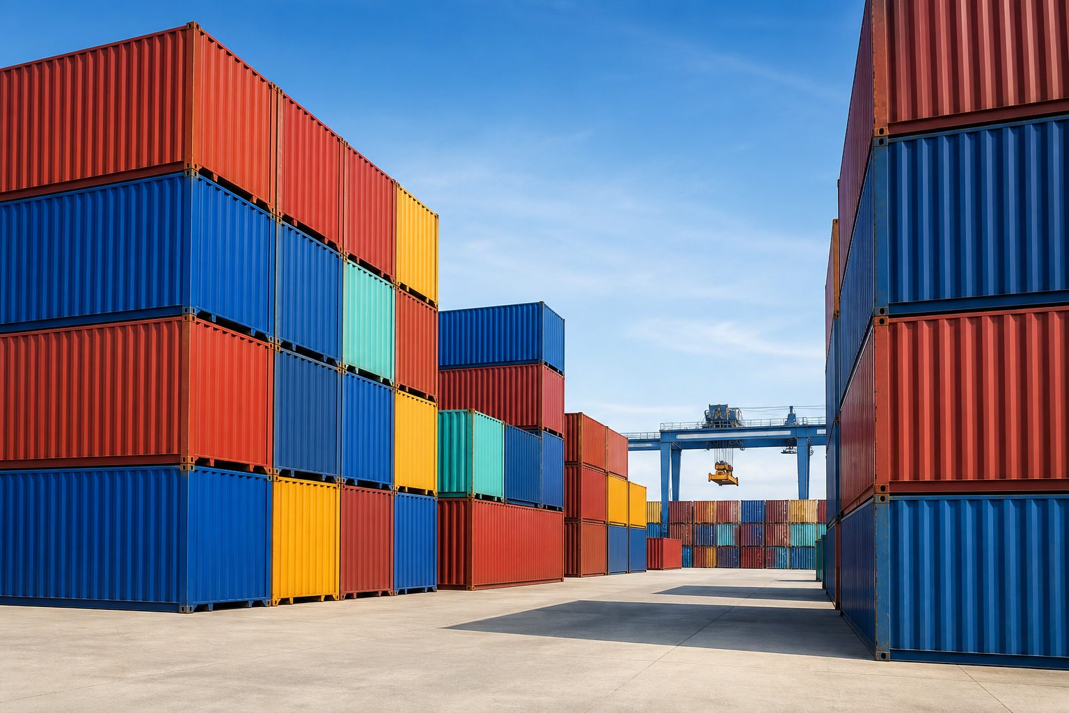Pátio de containers coloridos